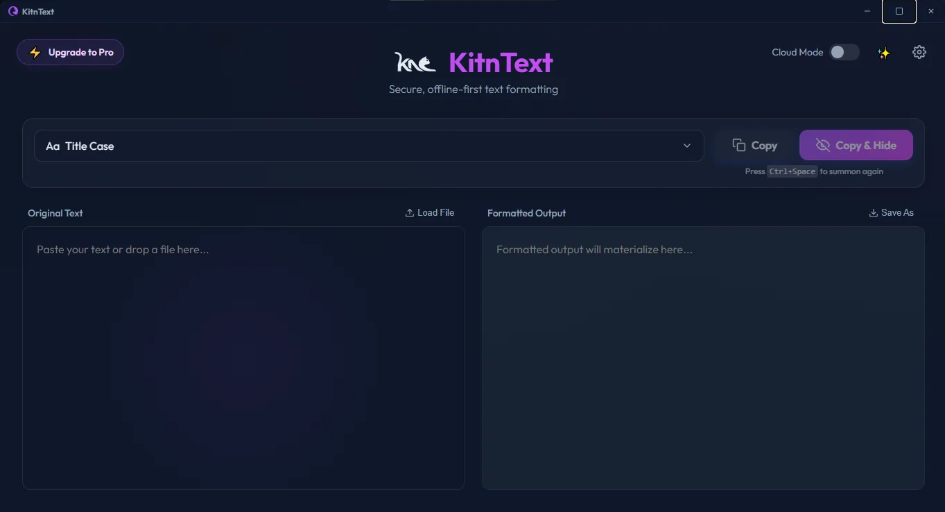 KitnText Tauri Desktop App